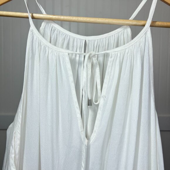 Lovers + Friends White Cold Shoulder Mini Dress Flowy Halter Neck Casual Summer - Picture 6 of 14